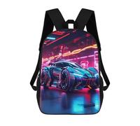 QPIRINMEX School Backpack for Children 3D Printed Sports Car Backpack Racing Backpack Sports Backpacks for Boys And Girls Fashionable Backpack 17 Inches