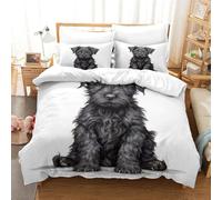 QPIRINMEX Scottish Terrier Duvet Cover 3D Cute Dog Quilt Cover Bedding Comforter Cover with Zipper Closure Soft Fiber Apply to Kids Youth Room Decor 3 Piece Set Soft And Comfortable King(220x240cm)