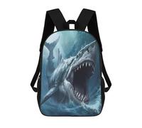 QPIRINMEX Shark Bookbags 3D Printed Marine Animal School Backpacks Boys Girls Personalized Rucksack School Bag Primary Student Kids Bookbag 17inch