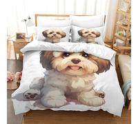 QPIRINMEX Shih Tzu Dog Bedding Cute Animals Duvet Cover with Zipper Closure Soft Microfiber Quilt Cover Boys And Girls King(220x240cm)