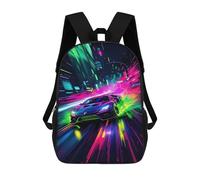 QPIRINMEX Sports Car Backpack for Boys Kids Elementary School Bookbag Theme Rucksack Girls Laptop Travel Bag for Teens 6-15 Years Old