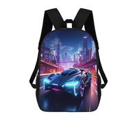 QPIRINMEX Sports Car Kids School Backpack, 3D Printed School Backpack, 17 Inch Single Layer School Bags Racing Backpack Casual Travel Rucksack Boys Girls Large Capacity Daypack