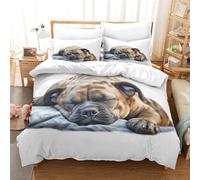 QPIRINMEX Staffordshire Bull Terrier Bedding Cute Dog Duvet Cover with Zipper Closure Soft Microfiber Quilt Cover Boys And Girls King（220x240cm）