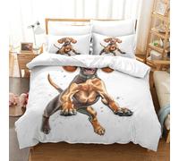 QPIRINMEX Vizsla 3D Printed Quilt Cover Cute Dog Design Duvet Cover Set Bedding Set,Soft Microfiber,Hidden Zipper Boys And Girls King(220x240cm)