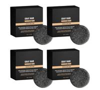 QPJUVC Anti-Grey Hair Shampoo Bar - Natural Hair Darkening Solid Shampoo, Grey Reverse & Coverage Soap for Men & Women, Cleanses & Nourishes Scalp for A Stronger, Shinier Hair (4)
