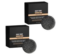 QPJUVC Anti-Grey Hair Shampoo Bar - Natural Hair Darkening Solid Shampoo, Grey Reverse & Coverage Soap for Men & Women, Cleanses & Nourishes Scalp for A Stronger, Shinier Hair (2)