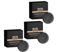 QPJUVC Anti-Grey Hair Shampoo Bar - Natural Hair Darkening Solid Shampoo, Grey Reverse & Coverage Soap for Men & Women, Cleanses & Nourishes Scalp for A Stronger, Shinier Hair (3)