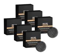 QPJUVC Anti-Grey Hair Shampoo Bar - Natural Hair Darkening Solid Shampoo, Grey Reverse & Coverage Soap for Men & Women, Cleanses & Nourishes Scalp for A Stronger, Shinier Hair (6)