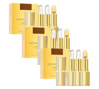 QPJUVC Color Changing Lipstick, Transfer Proof & 24H Long Lasting Lip Gloss with Gold Foil, pH Adjusting Hydrating Lipstick Set for Women, Moisturizing Glossy Finish (3)