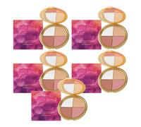 QPJUVC Highlighting Eye & Cheek Palette - 4-in-1 Face Palette with Highlighter, Blush & Metallic Shimmer Eyeshadow, Long-Lasting, Waterproof & Portable Compact for Daily & Party Makeup (5)