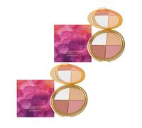 QPJUVC Highlighting Eye & Cheek Palette - 4-in-1 Face Palette with Highlighter, Blush & Metallic Shimmer Eyeshadow, Long-Lasting, Waterproof & Portable Compact for Daily & Party Makeup (2)