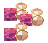 QPJUVC Highlighting Eye & Cheek Palette - 4-in-1 Face Palette with Highlighter, Blush & Metallic Shimmer Eyeshadow, Long-Lasting, Waterproof & Portable Compact for Daily & Party Makeup (3)