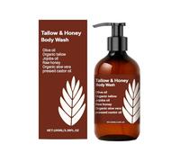 QPJUVC Tallow and Honey Body Wash - 100% Grass Fed Beef Tallow & Honey Moisturizing Shower Gel for Rough, Dry Skin | Hydrating, Nourishing & Gentle Cleansing with Organic Aloe Vera (1)