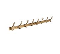 QPKZ Solid Brass Vintage Coat Rack Wall Mount, Heavy Duty Brushed Surface Metal Wall Hooks Hanging Coat Hooks Rail Clothes Towel Racks for Bathroom Entryway Bedroom 8hook