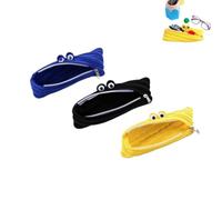 Qplcdg 3pcs Cute Monster Pencil Case,Stretchable Zip Pouch for Stationery,Fun Novelty Pouch,Multi-Purpose Storage Bag for Pens,Pencils,Eyeglasses (A)