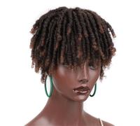 Qplcdg Short Dreadlock Wig,Hairpiece Loose Curly Topper,Handmade Dreadlocks Extension Wig for Halloween,Party,Daily Use (C)