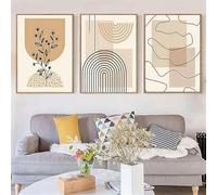 QPLGTU Geometric Abstract Poster Set, Plant Art Decoration Pictures, Printed Posters on The Background Wall of The Living Room and Bedroom, Frameless (Style 1, 20x30cm*3)