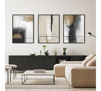 QPLGTU Geometric Abstract Poster Set, Plant Art Decoration Pictures, Printed Posters on The Background Wall of The Living Room and Bedroom, Frameless (Style 9, 60x90cm*3)