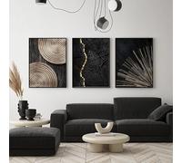 QPLGTU Geometric Abstract Poster Set, Plant Art Decoration Pictures, Printed Posters on The Background Wall of The Living Room and Bedroom, Frameless (Style 7, 50x70cm*3)