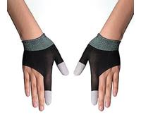 QPOIBSD Gloves, Ultra-Thin Mobile Gaming Gloves，Anti-Sweat Mobile Finger Sleeve Breathable for High-Ranking Players Mobile Game Streamer, Black, Large