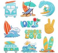 Qpout 10 Pack Hippie Patches Iron on Vintage Boho Embroidered Patches with Peace Signs, Flowers & Groovy Designs for Jeans, Jackets, Backpacks, DIY Craft Decor
