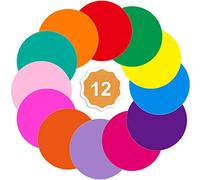 Qpout 12 Pieces Dry Erase Circles, Dry Erase Table Spots Removable Vinyl Dots Stickers Colorful Wall Decal White Board Marker Classroom Table Spots for home office School Decorations(11.8 Inch)