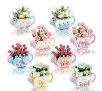 Qpout 12 Pieces Tea Party Centerpieces Floral Teapot Flower Boxes Tea Party Centerpieces Tables Vintage Teapot Vase Table Decoration for Princess Birthday Party Baby Shower Wedding Anniversaries