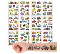 Qpout 12 Sheets Various Vehicles Temporary Tattoos for Kids Birthday Party Supplies, Steam Various vehicles Railroad Themed Stickers, Classroom Rewards