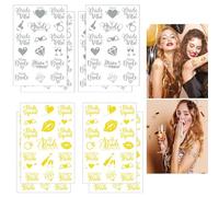 Qpout 144pcs Hen Party Tattoos Team Bride Tattoos Hen Do Tattoos, Gold and Silver Bachelorette Tattoos Bride To be Tattoos, Wedding Tattoos Stickers Bridal Hen Party Stickers, Hen Party Accessories