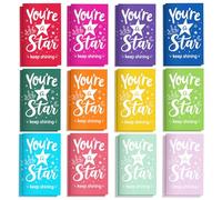 Qpout 24 Pcs Mini You're A Star Notebooks,Keep Shining Inspirational Small Pocket Notepads,End of Term Gifts for Students from Teachers Classroom Rewards Party Favors