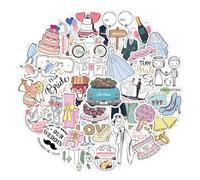 Qpout 50pcs Personalized Wedding Guest Planning Stickers - Waterproof Accessories for Adults - Journal, Party Favours, Invitations, Greeting Cards, Decorations