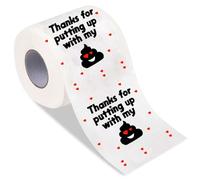 Qpout Thanks Printed Toilet Paper Gag Gift, Birthday &, Funny Toilet Paper Roll for Best Prank Surprise, Bathroom Decor