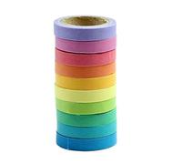 Qpower Decorative Washi Rainbow Sticky Paper Masking Adhesive Tape Scrapbooking DIY -10 rolls