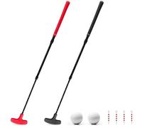 QPPKII 2 Pack Multicolour Golf Putters Set with 2 Practice Balls, Adjustable Length Two-Way Putter for Right/Left-Handed Players, Golf Clubs for Men, Women，Children, Suitable for Indoor，Outdoor Use