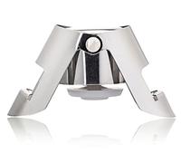 Qpractiko | Cava Stopper | Stainless Steel, Silber Finish | Winged Grip Mechanism, Airtight Silicone Seal, Effervescence Preserver | Maintains Sparkling Wine Bubbles