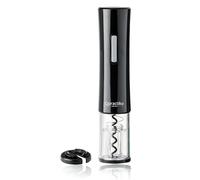 Qpractiko - Electric Corkscrew Q001 | Battery Operated, Effortless Cork Removal in Seconds | Up to 40 Bottle Openings Per Charge | Schwarz, Plastic Stainless Steel