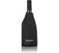 Qpractiko | Gel Cooler for Wine & Cava | Black/White, Durable Nylon, Portable, Reusable | Maintains Bottle Temperature, Elegant Design | Suitable for Parties, Events, Outdoor Use