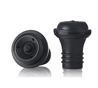 Qpractiko | Wine Stoppers Set | 2-Pack, Silicone, Schwarz | Vacuum Pump, Hermetic Seal, Easy-to-Clean, Removable | Preserves Wine, Airtight Seal, Flavour Retention