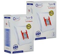 Qpro Vacuum Cleaner microfiber dust bags compatible with Bosch Type G vacuum cleaners x8 Cloth Dust Bags & 4 Filters For Bosch Hoovers 17004038