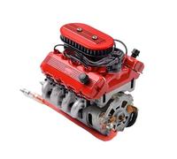 QPSJXN 1/10 Scale V8 Engine Hood Fan Aluminum Radiator Compatible With GRC 1976 F76 Motor Radiator And G164AS Toy Accessories(RD)