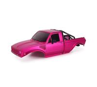 QPSJXN 1/24 Scale RC Crawler Hard Body Shell IR60-24 With Bed Rack Compatible Compatible with SCX24 Models Like C10 And Base Camp Version(Pink)