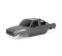 QPSJXN 1/24 Scale RC Crawler Hard Body Shell IR60-24 With Bed Rack Compatible Compatible with SCX24 Models Like C10 And Base Camp Version(Grey)