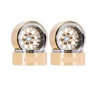 QPSJXN 1.3" ModuWheel Brass And Aluminum Beadlock Wheels Negative Offset Compatible With 1/18 1/24 Scale RC Crawler Cars(4PCS MW1307SR)