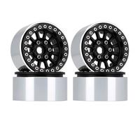 QPSJXN 1.9 Inch Aluminum Beadlock Wheel Rim Upgrade Part Compatible with 1 10 Scale RC Crawler Car Compatible With 90046 And AXI03007 Models(YQW-37BK)