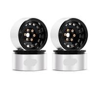 QPSJXN 10mm Offset 1.9 Inch Wheels Compatible with 1 10 Scale RC Crawler Trucks Compatible With W1903 Aluminum Wheels(Black)