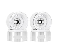 QPSJXN 10mm Offset 1.9 Inch Wheels Compatible with 1 10 Scale RC Crawler Trucks Compatible With W1903 Aluminum Wheels(White)