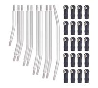QPSJXN 10Pcs Stainless Steel Links Rod Set With Ball End 313mm 324mm Wheelbase Compatible With 1 10 Scale RC Crawler Car Upgrade Parts Fits 90046 And Similar Models(324mm)