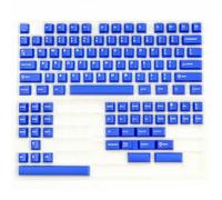 QPSJXN 114 Double Shot Translucent Keycaps Compatible With TKL Mechanical Keyboards RGB Backlit Keycap Set(Klein Blue-Box)