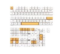QPSJXN 137 Honey And Milk Inspired PBT Dye Keycaps Compatible with MX Switch Mechanical Keyboards English Russian Japanese XDA(Bee Milk US)