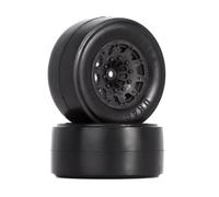 QPSJXN 2PCS 2.2"/3.0" Rear Drag Racing Belted Wheel Tires Compatible with 1/10 Scale 2WD RC Car Compatible With 22S DR10 Models(2PCS DRT-001B)